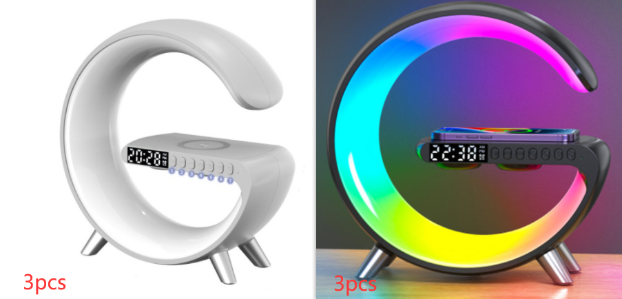 2023 New Intelligent Bedroom LED Lamp with Bluetooth Speaker, Wireless Charger, App Control