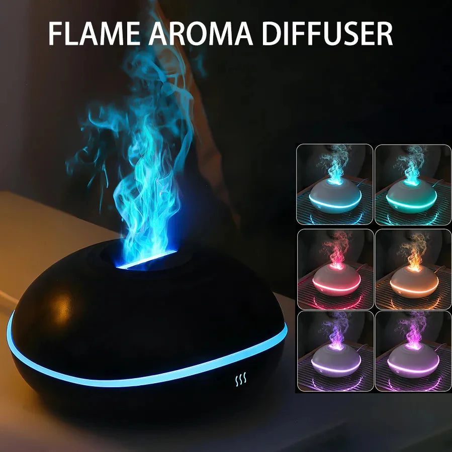LED Flame Lamp Humidifier Aroma Mist Generator