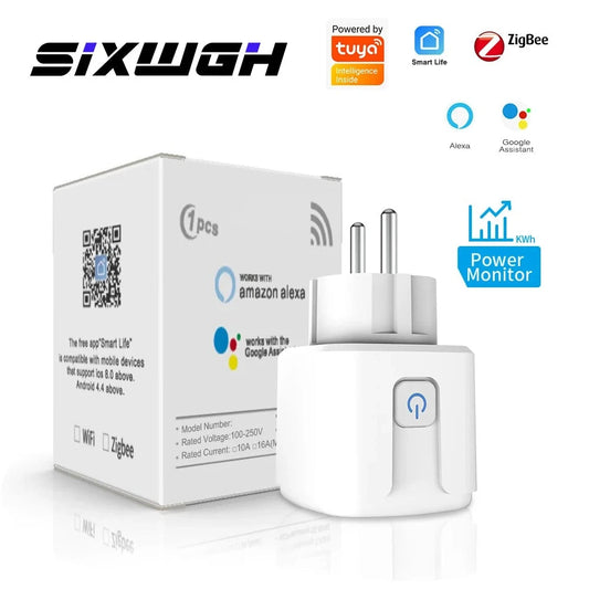 Zigbee Smart Plug Tuya, Monitoring, Voice Control