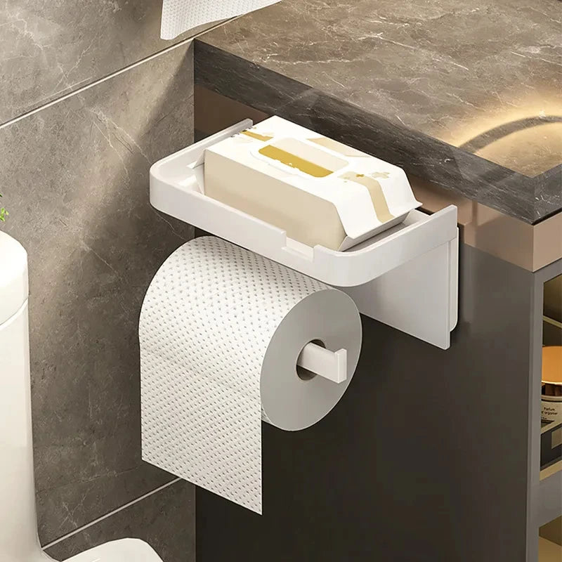 Multipurpose Wall Rack Toilet Paper & Phone Holder
