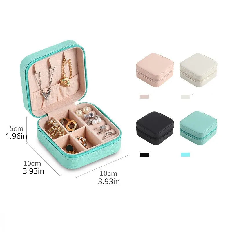Portable PU Leather Jewelry Storage Box