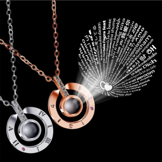 i love you necklace 100 languages projection