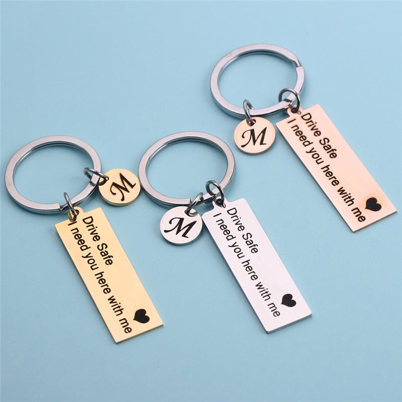 Letter Drive Safe Keychain A-Z Initials