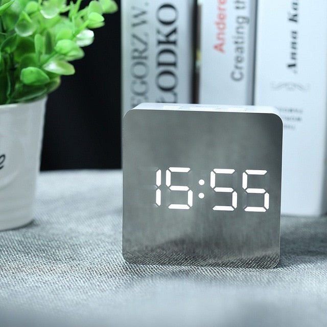Mirror Alarm Digital Clock LED - Temperature