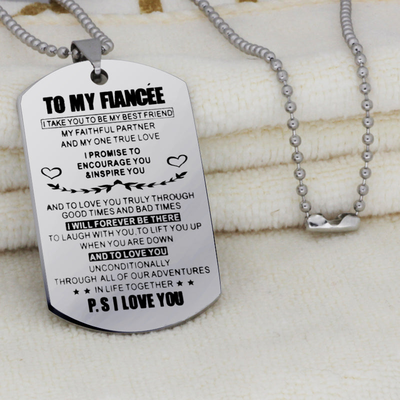 To My Fiancee Pendant Stainless Steel Jewelry