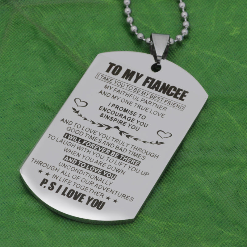 To My Fiancee Pendant Stainless Steel Jewelry