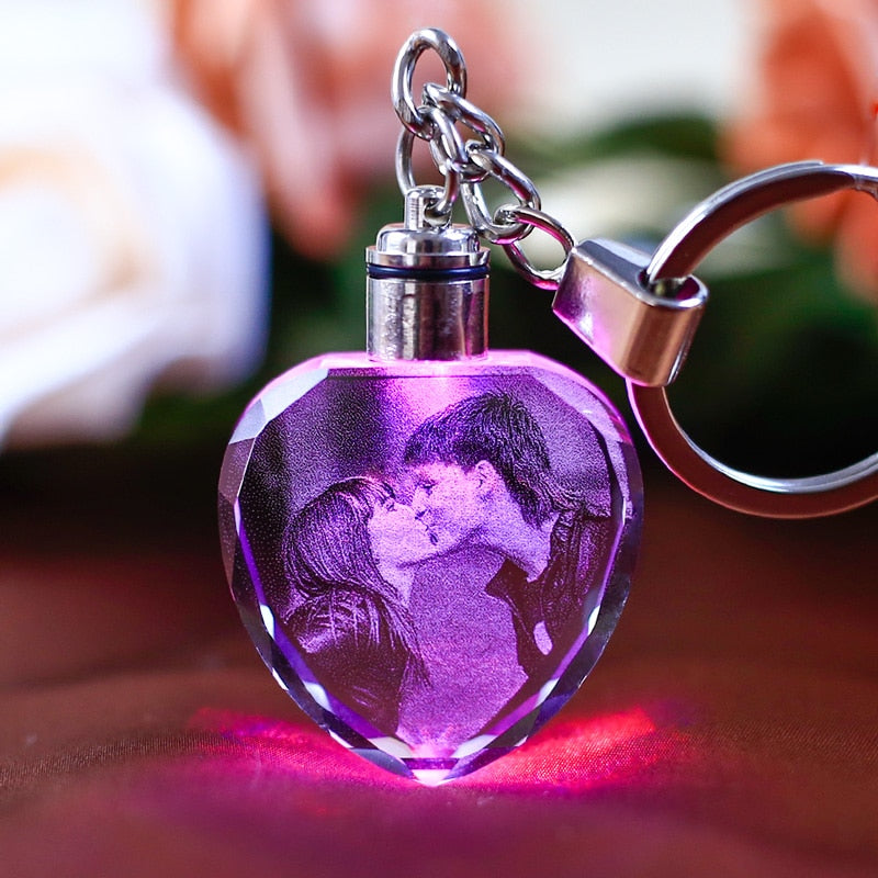Heart Shaped Photo Keychain - Personalized