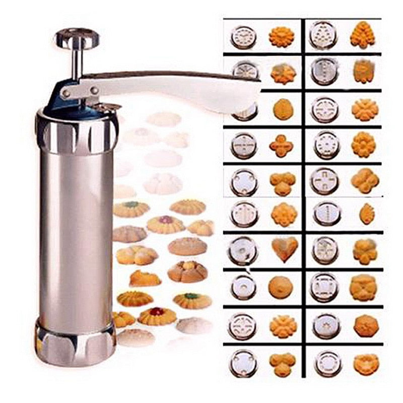 Cookies Press Cutter Baking Machine with 20 Cookie Molds and 4 Nozzles