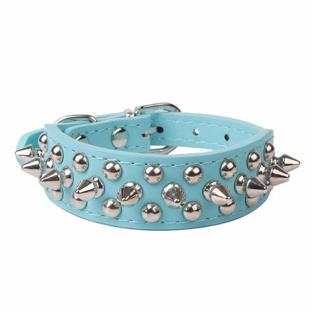 Pet Dog Supplies Leather Spiked Collar