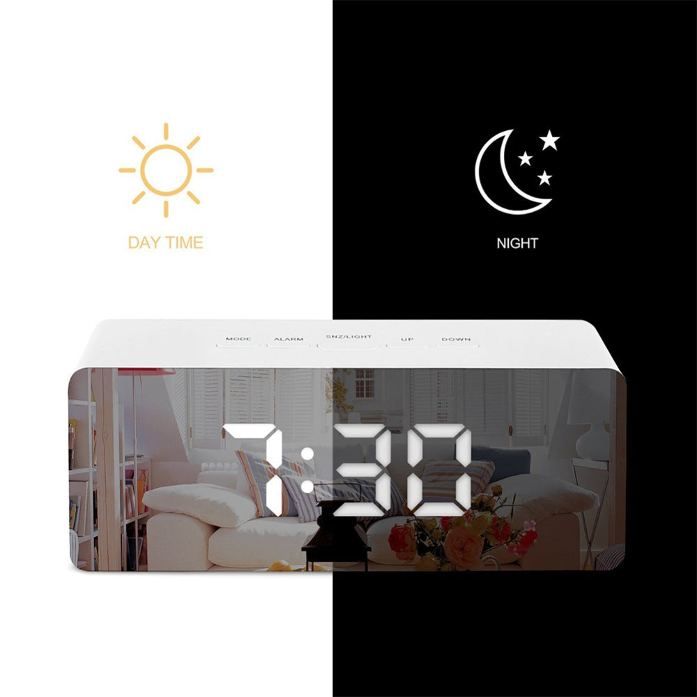 Mirror Alarm Digital Clock LED - Temperature